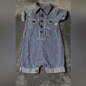 Oshkosh B'gosh Baby B'gosh Navy & White Striped 100% Cotton Coveralls, Newborn